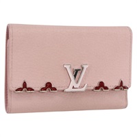 ルイ・ヴィトン LOUIS VUITTON ポルトフォイユ カプシーヌ コンパクト 財布 レザー ピンク レディース am11160A