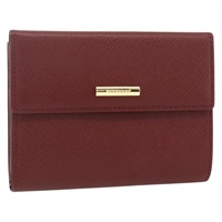 バーバリー BURBERRY 二つ折り財布 レザー ボルドー ゴールド レディース bs34181A
