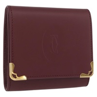 カルティエ CARTIER コインケース マストライン レザー ボルドー ゴールド レディース am11082A