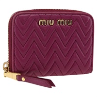 ミュウ ミュウ Miu Miu コインケース マテラッセ レザー パープル ゴールド レディース 174215A