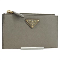 プラダ PRADA カードケース サフィアーノレザー ベージュ ゴールド レディース BAZ262M