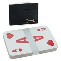 グッチ GUCCI ホースビット　ノベルティ　カードケース　トランプセット トランプ レザー ブラック 700469 レディース YKZ728A