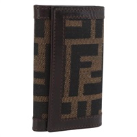 フェンディ FENDI キーケース ズッカキャンバス ブラック ブラウン レディース am11078A