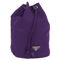 プラダ PRADA 巾着ポーチ ポーチ ナイロン パープル シルバー 1N0369 レディース SW2271V
