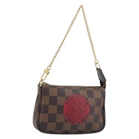 ルイ・ヴィトン LOUIS VUITTON ミニポシェットアクセソワール ポーチ ダミエ エベヌ T＆B N58011 レディース AMZ032A