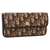 クリスチャンディオール Christian Dior ポーチ トロッターキャンバス ブラウン ゴールド レディース SW2197A
