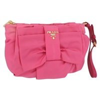 プラダ PRADA ポーチ ナイロン ピンク ゴールド レディース YKZ389A