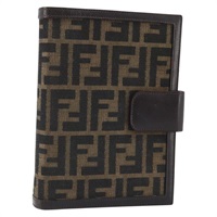 フェンディ FENDI 手帳カバー ズッカキャンバス ブラウン ブラック レディース AMZ565A