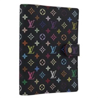 ルイ・ヴィトン LOUIS VUITTON アジェンダPM 手帳カバー モノグラム・マルチカラー ブラック R21076 レディース am11131SAV