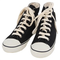 シャネル CHANEL スニーカー ハイカットスニーカー キャンバス ブラック ホワイト A01852 レディース SW2298A