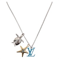 ルイ・ヴィトン LOUIS VUITTON ペンダントLVタートル ネックレス モノグラムウォーターカラー メタル M00280 レディース BAZ666M