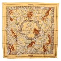 エルメス HERMES カレ90 スカーフ "CASSE NOISETTE" シルク イエロー レディース 174180A