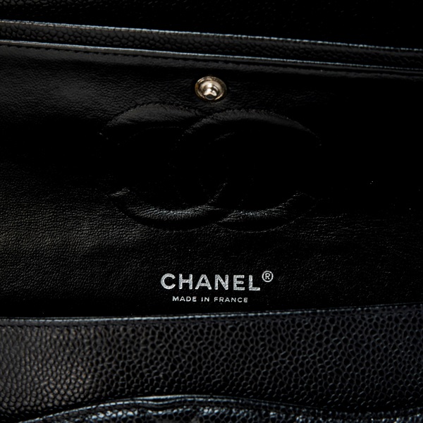 CHANEL マトラッセ 25 ダブルフラップダブルチェーン 2010年頃 ショルダーバッグ ブラック シルバー キャビアスキンの画像5