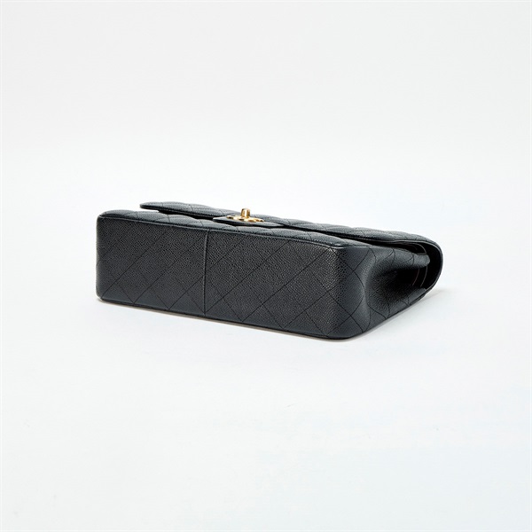 CHANEL マトラッセ 30 ダブルフラップダブルチェーン 2011年頃 ショルダーバッグ ブラック ゴールド キャビアスキンの画像6