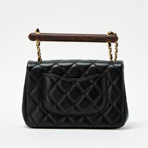 CHANEL マトラッセ シングルフラップシングルチェーン 2021年以降 ショルダーバッグ AS4151 ブラック ブラウン ゴールド ラムスキンの画像2