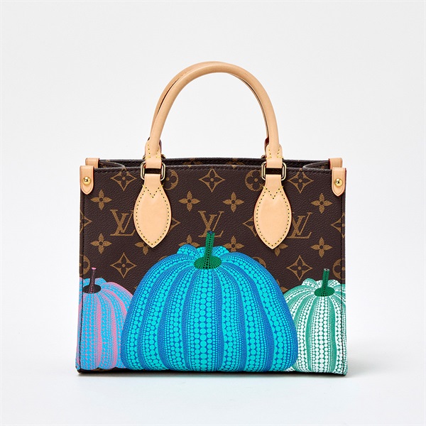 LOUIS VUITTON×Yayoi Kusama オンザゴー PM ハンドバッグ M46467 ブラウン ゴールド モノグラムキャンバスの画像2