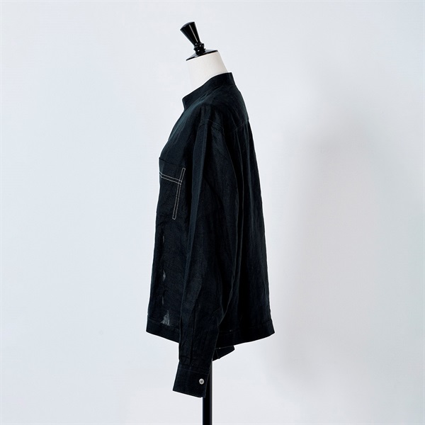 【真贋コメ兵出品】HERMES シャツ 39 ブラック リネンの画像1