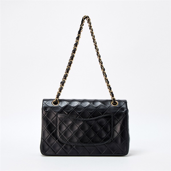 CHANEL マトラッセ 25 ダブルフラップダブルチェーン 1998年頃 ショルダーバッグ ブラック ゴールド ラムスキンの画像2