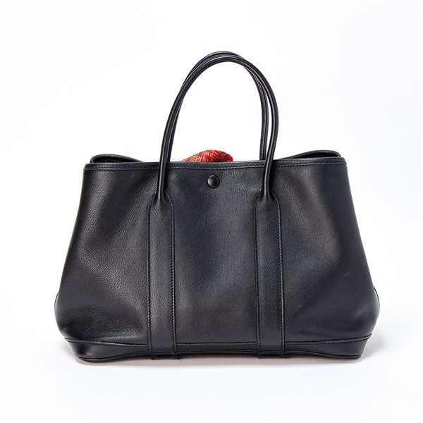 HERMES ガーデンツイリー TPM 2006年 □J ハンドバッグ ブラック シルバー スイフトの画像2