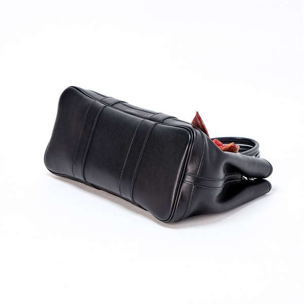 HERMES ガーデンツイリー TPM 2006年 □J ハンドバッグ ブラック シルバー スイフトの画像5