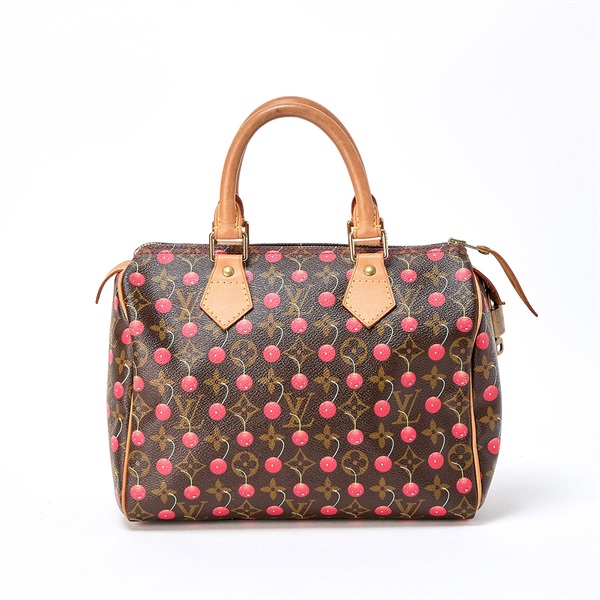 LOUIS VUITTON スピーディ 25 モノグラム ハンドバッグ M95009 ブラウン レッド ゴールド PVCの画像2