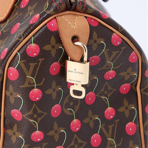 LOUIS VUITTON スピーディ 25 モノグラム ハンドバッグ M95009 ブラウン レッド ゴールド PVCの画像4