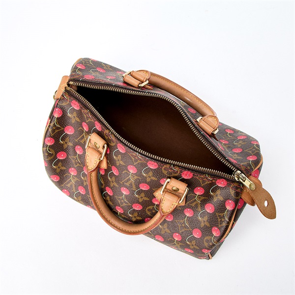 LOUIS VUITTON スピーディ 25 モノグラム ハンドバッグ M95009 ブラウン レッド ゴールド PVCの画像6