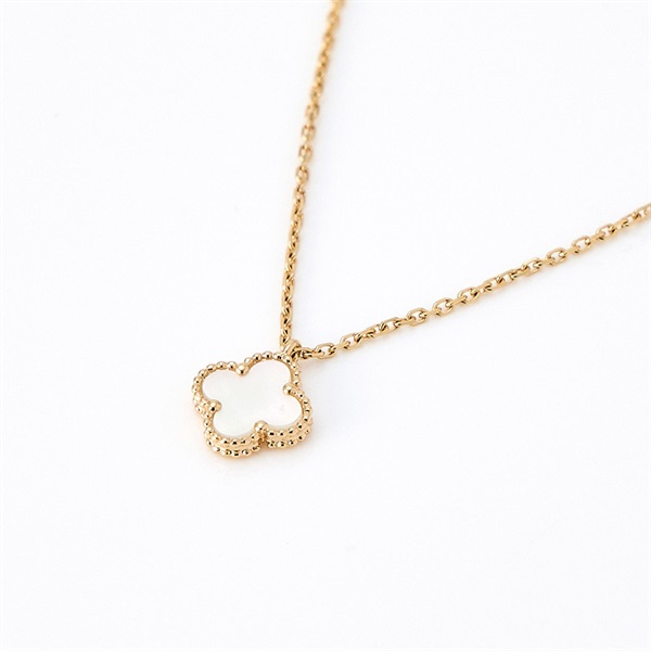 Van Cleef & Arpels スウィート アルハンブラ ネックレス ゴールド ホワイト 750YG マザーオブパールの画像3