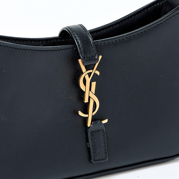 SAINT LAURENT ル・サンカセット ショルダーバッグ ブラック ゴールド カーフスキンの画像4