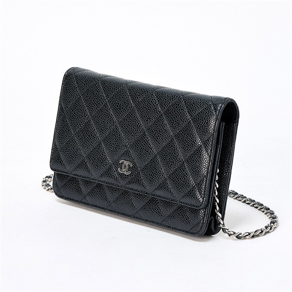 CHANEL マトラッセ マトラッセ チェーンウォレット 2015年 ショルダーバッグ ブラック シルバー キャビアスキンの画像1