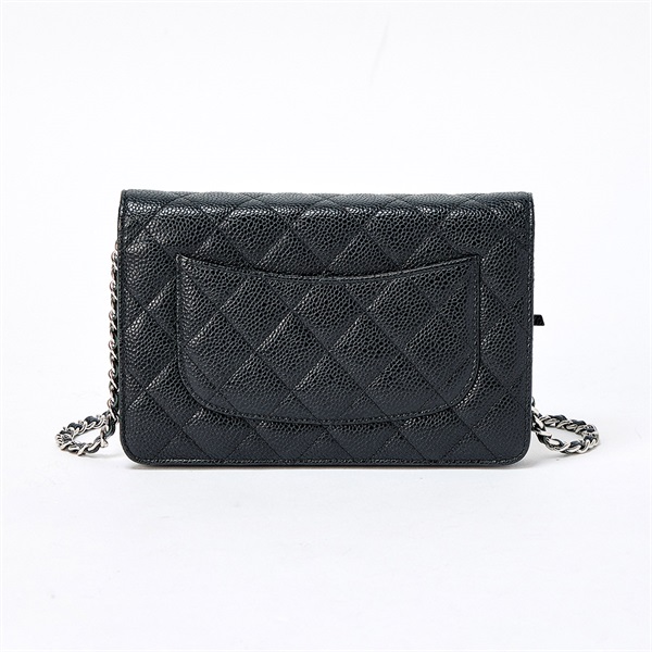 CHANEL マトラッセ マトラッセ チェーンウォレット 2015年 ショルダーバッグ ブラック シルバー キャビアスキンの画像2