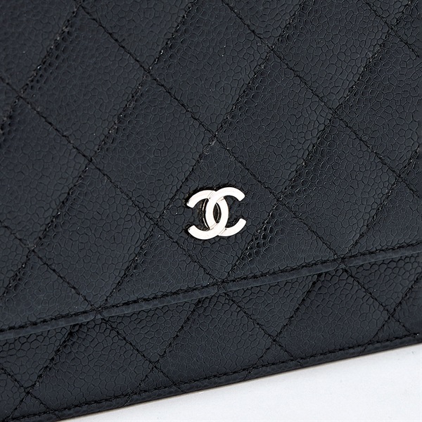 CHANEL マトラッセ マトラッセ チェーンウォレット 2015年 ショルダーバッグ ブラック シルバー キャビアスキンの画像4