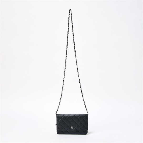 CHANEL マトラッセ マトラッセ チェーンウォレット 2015年 ショルダーバッグ ブラック シルバー キャビアスキンの画像5