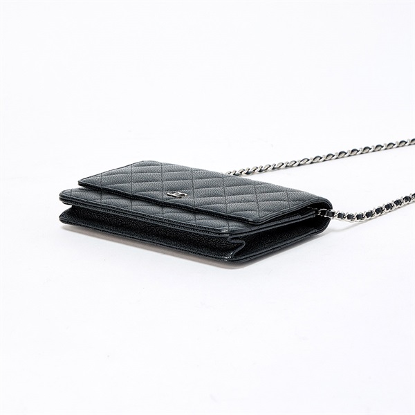 CHANEL マトラッセ マトラッセ チェーンウォレット 2015年 ショルダーバッグ ブラック シルバー キャビアスキンの画像6