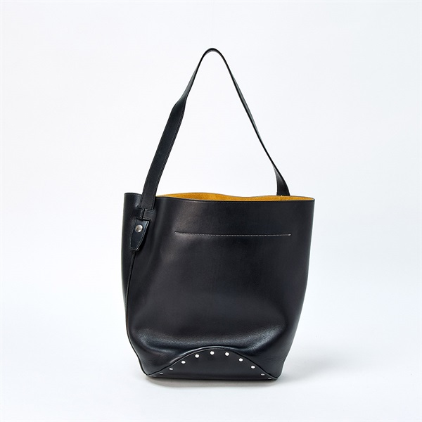 CELINE バケットバイカー トートバッグ ブラック シルバー レザーの画像2