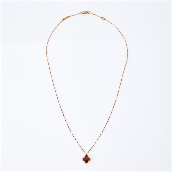 Van Cleef & Arpels スウィート アルハンブラ ネックレス イエローゴールド レッド 750YG カーネリアンの画像1