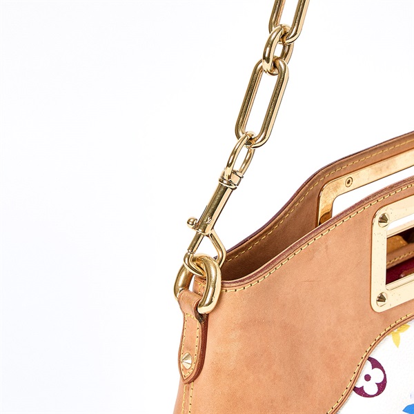 LOUIS VUITTON ジュディ モノグラムマルチカラー MM ハンドバッグ M40255  マルチカラー ホワイト ゴールド PVCの画像5