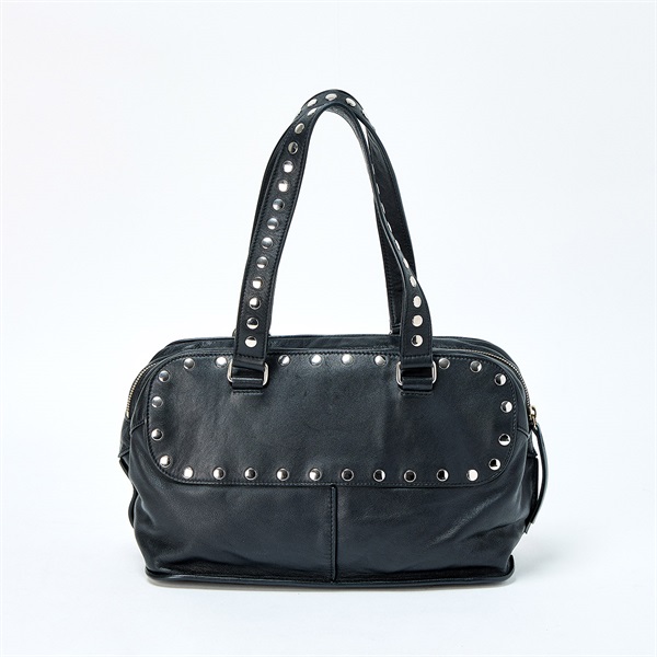 CELINE ハンドバッグ ブラック シルバー レザーの画像2
