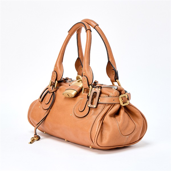 Chloe パディントン ミディアム ハンドバッグ ブラウン ゴールド レザーの画像1