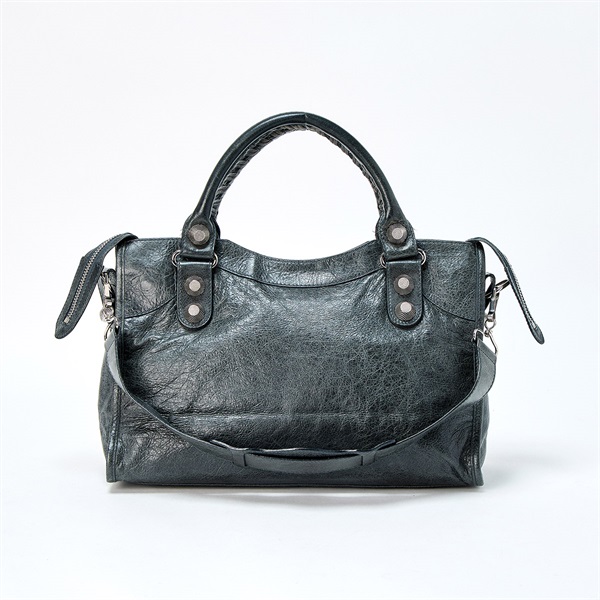 BALENCIAGA ジャイアント シティ 173084 1202 ハンドバッグ カーキグリーン シルバー レザーの画像2