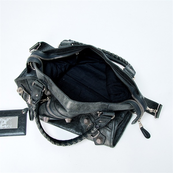 BALENCIAGA ジャイアント シティ 173084 1202 ハンドバッグ カーキグリーン シルバー レザーの画像5