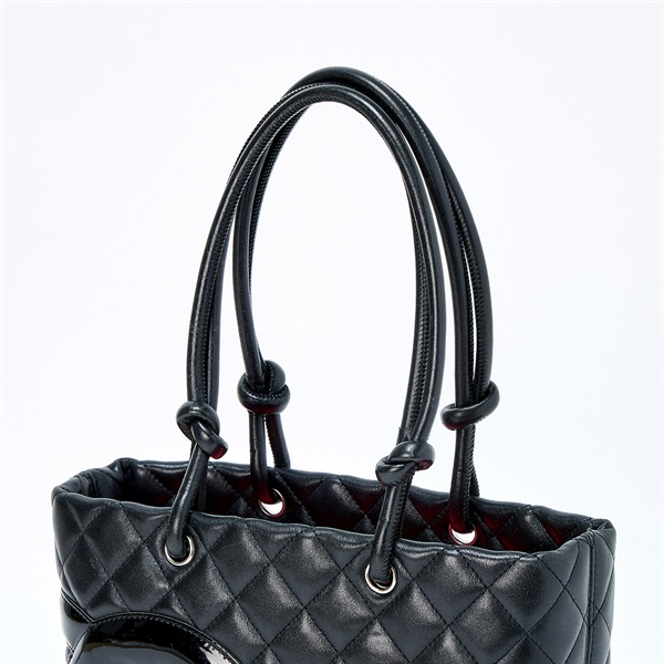 CHANEL マトラッセ カンボン ミディアム 2005年 ハンドバッグ ブラック シルバー ラムスキンの画像3