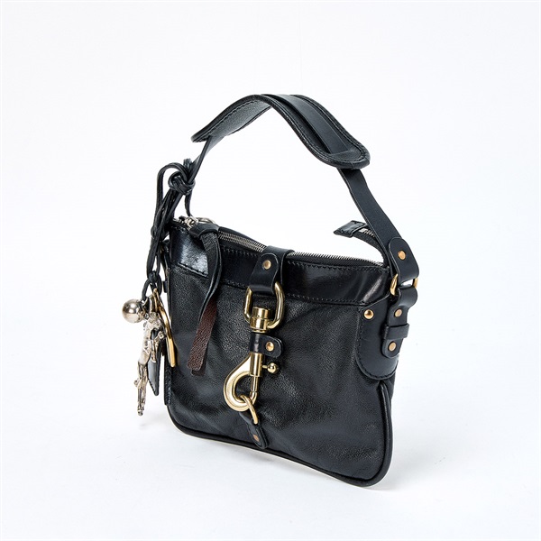 Chloe ケララ ハンドバッグ ブラック ゴールド レザーの画像1