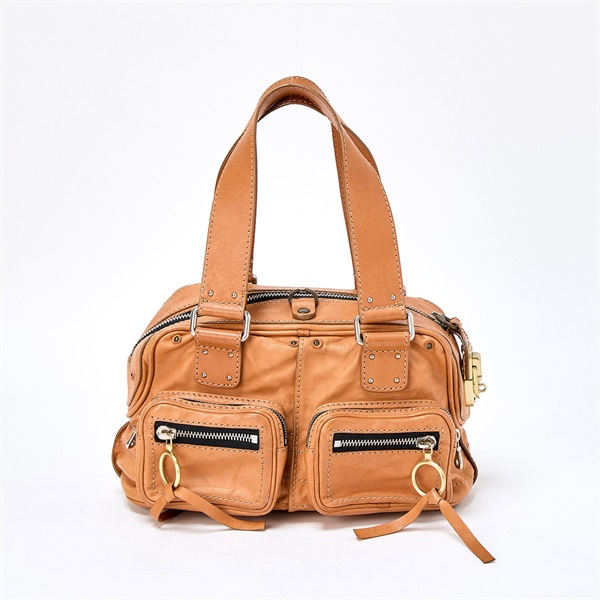Chloe ベティ ハンドバッグ キャラメル ゴールド レザーの画像2