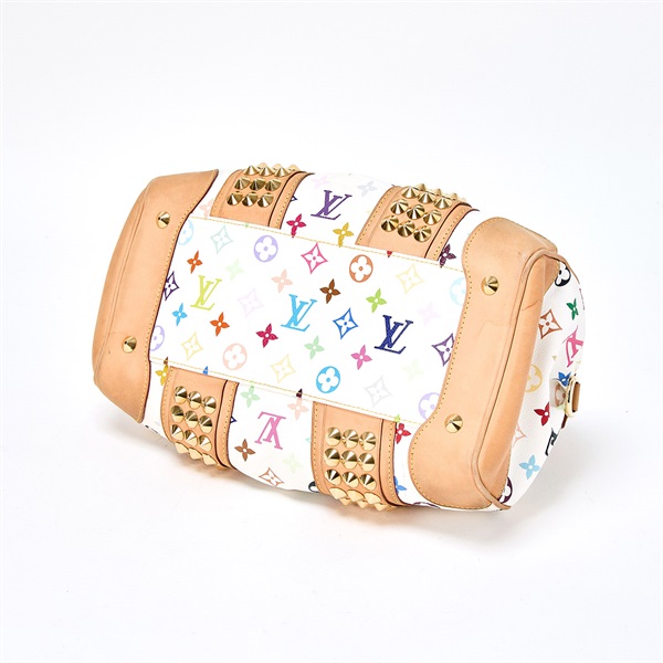LOUIS VUITTON モノグラムマルチカラー コートニーMM ハンドバッグ マルチカラー ホワイト ゴールド PVCの画像5