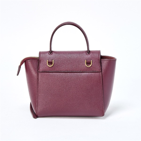 CELINE ベルトバッグピコ ショルダーバッグ レッド ゴールド レザーの画像2