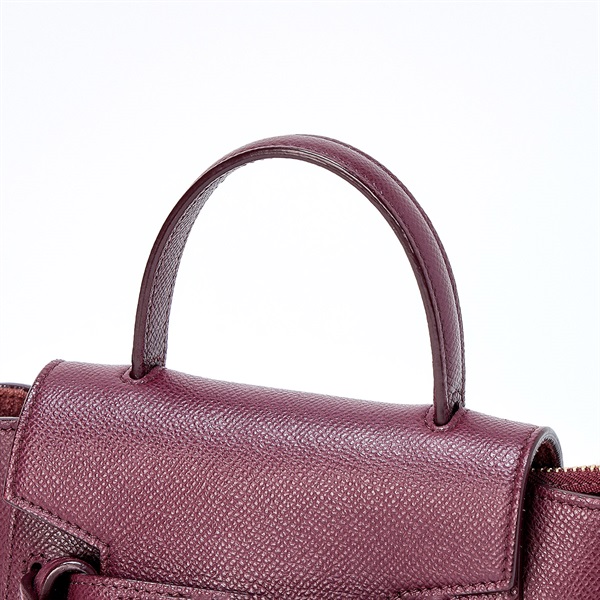 CELINE ベルトバッグピコ ショルダーバッグ レッド ゴールド レザーの画像3