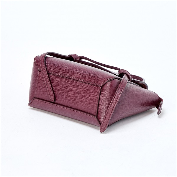 CELINE ベルトバッグピコ ショルダーバッグ レッド ゴールド レザーの画像5