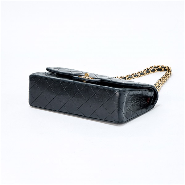 CHANEL マトラッセ ダブルフラップダブルチェーン 23 ショルダーバッグ ブラック ゴールド ラムスキンの画像5