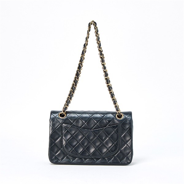 CHANEL マトラッセ ダブルフラップダブルチェーン 23 1992年 ショルダーバッグ ブラック ゴールド ラムスキンの画像2